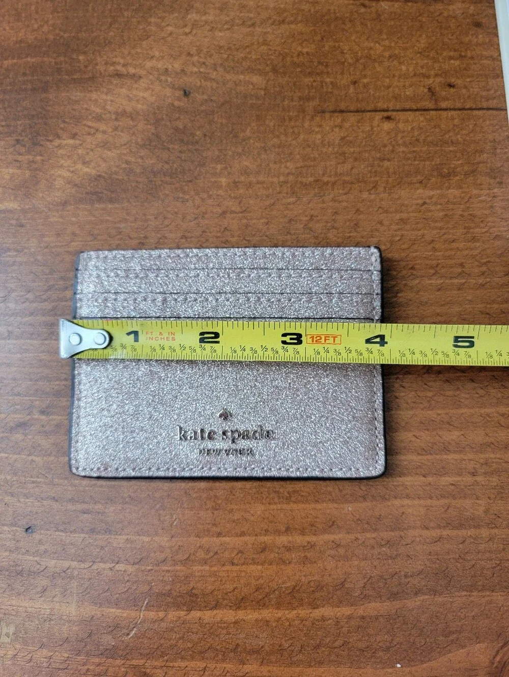 Kate Spade Gold Glitter Sparkle Card Case Holder